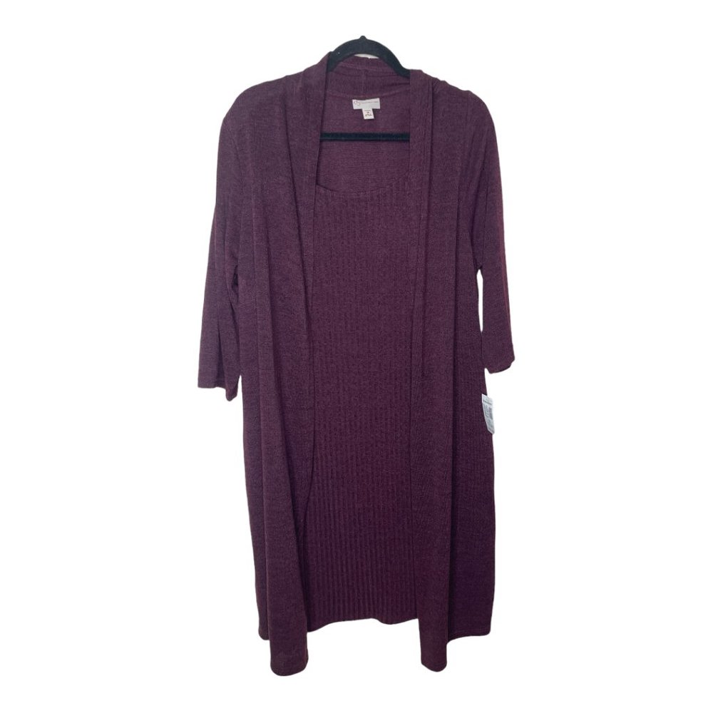 NWT Dress Barn Women's Dress w Cardigan | Burgundy | 18